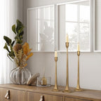 Iron Taper Candle Holder Set of 3 - Decorative Tall Candle Stand - Image 4