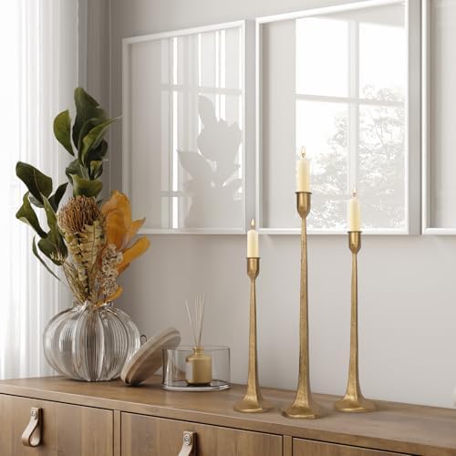 Iron Taper Candle Holder Set of 3 - Decorative Tall Candle Stand - Image 4