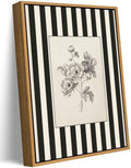 Yellow Framed Stripes Flower Canvas Wall Art Large Black White Striped Floral Painting Decor Pictures Vintage Sketch Plant Orchid Bedroom Living Posters Prints for Corridor Kitchen Room Decoration by JUZKNMCWallArtwelcomesyou