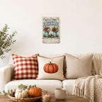 Decorative Tin Sign Vintage Metal Tin Sign Welcome Winter Mason Jar Flowers Pine Branches Berries Cozy Seasonal Wall Decor for Kitchen Entryway 8×12 Inches with Metal Frame - Image 5