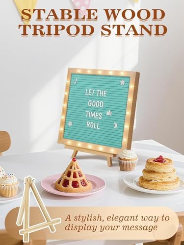 10"×10" Felt Letter Board with LED Lights & Stand, First Day of School Sign - Image 3