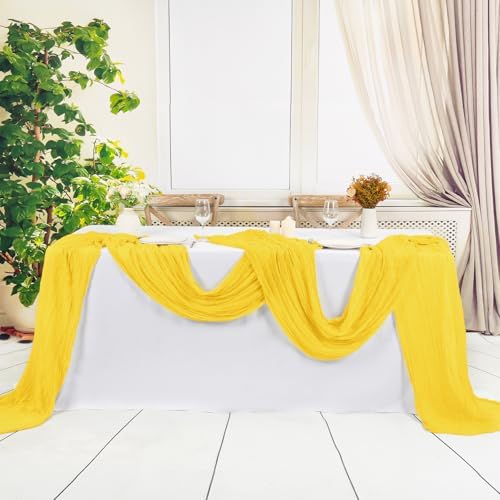 12 Pack Yellow Cheesecloth Table Runner,20x120 in Table Runner - Image 6