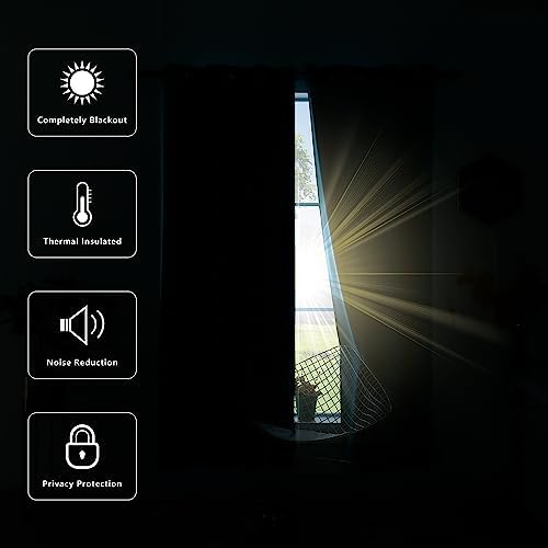KOUFALL 72 Inch Wide Curtains for Bedroom,Extra Wide Blackout Heat Temperature Control Window Coverings for Kitchen,63 Inch Length,Sage Green - Image 5