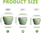 Ceramic Pots for Plants, 10/8/6 Inch Flower Pots Indoor, Green - Image 3
