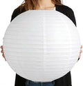 10Pcs 16 Inch Large White Paper Lanterns, Jumbo Hanging Party Decorations by Peywot