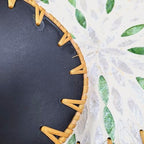 i-lan Set of 3 Green Mother of Pearl Inlay Rattan Trays - Oval Handwoven Decorative Nesting Trays for Coffee Table & Ottoman - 13/12/11 Inch Emerald Green Woven Platters for Boho Home Decor & Wall Art - Image 6