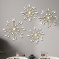 Hicarer 4 Pcs Starburst Wall Decor, Bling Metal Wall Art, Gold by Hicarer