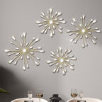 Hicarer 4 Pcs Starburst Wall Decor, Bling Metal Wall Art, Gold by Hicarer