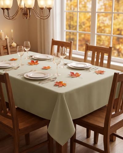 Table Cloths Rectangle 8ft, 2-Pack Waterproof Slub Textured - Image 2