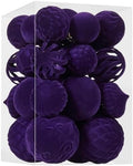 30pcs Velvet Christmas Ball Ornaments, Flocked Shatterproof Christmas Ornaments Hanging Xmas Tree Decorations Set for Home Party Holiday Decor (Multi-Size, Purple) by Unknown