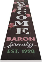 Personalized Welcome Sign for Front Door, Custom Welcome Sign for Porch Outdoor Welcome Home Decorations, 48"x8" PVC Sign (Design 24) - Image 4