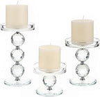 OwnMy Crystal Glass Pillar Candlestick Holders Pillar Candle Holders Sets by OwnMy
