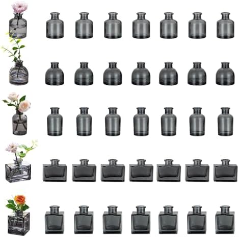 Glasseam Mini Bud Vase in Bulk 40: Colored Small Glass Vase for Centerpiece by Glasseam