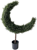 Artificial Crescent Moon Topiary Tree Ramadan Eid Mubarak Decoration Potted Faux Green Plant for Islamic Festival Indoor Home Christmas Decor (120cm/4FT) by LNGODEHO