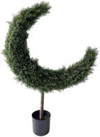 Artificial Crescent Moon Topiary Tree Ramadan Eid Mubarak Decoration Potted Faux Green Plant for Islamic Festival Indoor Home Christmas Decor (120cm/4FT) by LNGODEHO