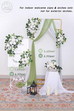 Odouzy Pack of 2 Wedding Arch, Artificial Flowers, Wedding Decor，Flower Garland Be Suited to Banquet, Party, Reception Entrance Welcome Sign and Background Decoration (White) - Image 5