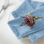 Handmade Cloth Napkins 100% Cotton Napkins with Fringe，Delicate Handmade Cloth Napkins for Dinners, Parties, Weddings and More，18 x 18 Inch Set of 12 - Blue - Image 2