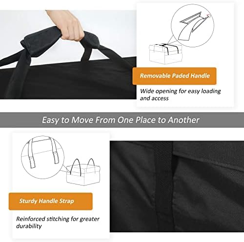 NettyPro Patio Cushion Storage Bags 32 x 32 x 24 inch Water-Resistant Small Outdoor Bag for Cushions Heavy Duty Patio Furniture Storage Bag, Black - Image 4
