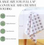 Cloth Napkins Set of 12, 100% Cotton Reusable Gingham Printed Dinner Napkins, 18x18 Inch Washable Table & Kitchen Napkins for Home, Dining, Entertaining, Cloud Gray & White - Image 4
