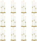 36 Pack Brass Gold Metal Taper Candle Holders Set,Vintage Metal Candlestick by VZZNN