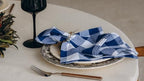 Navy Blue Cloth Napkins - Reusable Navy Blue and White Cotton Napkins - 100% Cotton, 12 Pack - 20"x20", Washable, Plaid Gingham Pattern, Perfect for BBQ, Parties and Small Get-Togethers (Blue) - Image 4