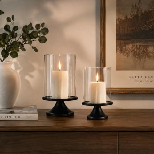 Set of 2 Vintage Black Candle Holders, Candle Sticks Holder Decor, Modern Decorative Tapered Candlestick Holders Centerpiece for Dining Table Centerpiece, Wedding, Party Decor - Image 3