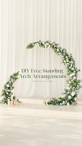 Ling's moment Artificial Wedding Flowers Combo, White & Sage, Grand - Image 5