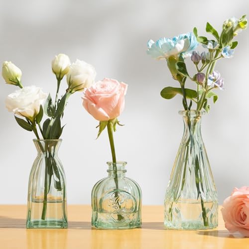Sage Green Glass Bud Vases Set of 10, Wedding Table Centerpiece - Image 3