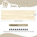16 Pack Ivory Cheesecloth Table Runners 20x120 Inch Gauze Table Runner 10FT Easter Cheese Cloth Table Runner Rustic Sheer Runner for Wedding Baby Shower Birthday Party Table Decor - Image 2