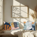 Abstract Palm Leaves Pillow Covers 24''x24'' Set of 4, Modern Geometric Line Pattern Cushion Covers Decorative Tropical Print Pillow Cases for Couch Sofa Bedroom Farmhouse Garden Patio - Image 4