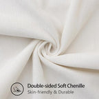 decorUhome Soft Chenille Throw Pillow Covers 22x22 Set of 2 Cream White - Image 2