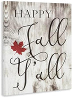 Happy Fall Y'all Typography, 16 x 20 Inch Canvas Wall Art - Image 2