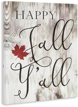 Happy Fall Y'all Typography, 16 x 20 Inch Canvas Wall Art - Image 2