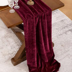 4 Pack Burgundy Red Velvet Table Runner Cloth Fall Wedding Party Decor - Image 3