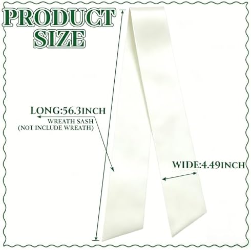 Dream Loom Wreath Sash for Front Door, 16pcs White Wreath Sash Accessories for Easter Weddings Birthday Christmas Party Yard Wall Doorway Decor - Image 5