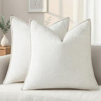 decorUhome Cream White Throw Pillow Covers 26x26 Set of 2 by decorUhome