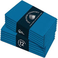 Turquoise Blue Cloth Napkins 18x18 Inch - 12 Pack - Reusable, Absorbent, Soft, Washable Fabric - Hemstitch Mitered Edges - Ideal for Beach Parties, Summer, Outdoor Dining, Dinner by HEIRLOOMCOMFORT