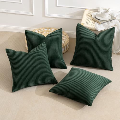 MIULEE Soft Corduroy Decorative Throw Pillow Covers Army Green 20x20 - Image 6