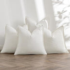 MIULEE Cream Boho Linen Decorative Pillow Covers 20x20 Inch Pack of 4 by MIULEE