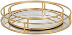 Kate and Laurel Felicia Modern Glam Metal Nesting Trays | Decorative Round Shape with Handles and Mirror Surface, Set of 2, Gold - Image 5