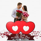 Bucherry 4 ft Heart Cardboard Cutout Valentine's Day Photo Prop Two Hearts Cardboard Stand Life Size Valentines Party Backdrop Decoration Stand up for Anniversary Wedding Engagement Party Decoration - Image 3