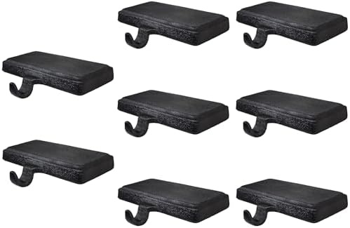 Lulu Decor Black Christmas Stocking Holders for Mantle Set of 8 - Heavy Cast Iron Weighted Strong & Sturdy Low Profile Flat Base Stocking Hooks, Simple Design for Mantle Decor Weighs 2 lbs 10 oz Each by LuluDecor