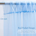 20x10ft Baby Blue Tulle Backdrop Curtain with Lights String for Parites, Sheer Backdrop Curtains for Wedding Baby Shower Birthday Party Photo Shoot Decorations - Image 5