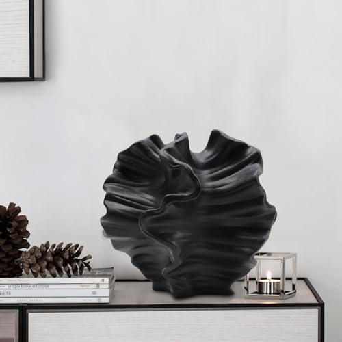 Ceramic Vase - Set of 2 for Home Decor,Black Flower Shape Pampas Vases Minimalist Nordic Boho Style for Modern Farmhouse Decor, Living Room、 Kitchen、Mantle、Bedroom、Dining Table、Office - Image 4