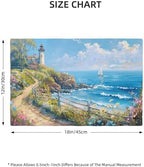 Lighthouse Placemats Set of 6 Beach Coastle Table Mats Blue Ocean Place Mats Decor Imitation Linen Heat Resistant ablecloth for Dining Decoration Kitchen Party Restaurants 12''x18'' - Image 6