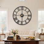 Pytha Sight 20 Inch Metal Roman Numerals Large Wall Clocks for Living Room - Image 4
