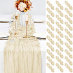 30 Pack Ivory Table Runner 10Ft Cheesecloth Table Runner Boho Gauze Table Runners Romantic Long Sheer Fabric Cream Table Runners for Wedding Party Bridal Shower by YMHPRIDE