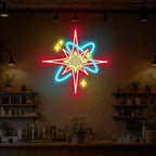 Red Starburst Neon Sign for Bedroom Music Room, Mid Century Modern Decor - Image 2