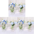 Fixwal Vases for Flowers Set of 3 Vintage Glass Vase for Centerpieces, Embossed Base Vases for Wedding Decoration (H:7" D:4"), Ribbed Glass Containers for Organization for Home Decor (Pack of 3) by Fixwal