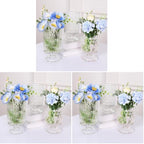 Fixwal Vases for Flowers Set of 3 Vintage Glass Vase for Centerpieces, Embossed Base Vases for Wedding Decoration (H:7" D:4"), Ribbed Glass Containers for Organization for Home Decor (Pack of 3) by Fixwal